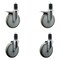 Service Caster 6'' Gray Poly Swivel 1-5/8'' Expanding Stem Caster Set 2 Total Lock Brakes, 4PK SCC-EXTTL20S614-PPUB-2-S-2-158 - alternate 1